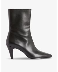 Claudie Pierlot - Seamed Pointed-toe Leather Heeled Ankle Boots - Lyst