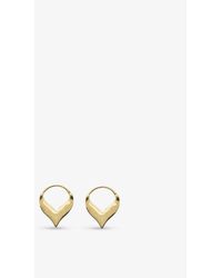 Anna + Nina Womens Gold Flame 14ct Yellow Gold-plated Sterling Silver Earrings - Metallic