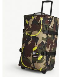 Eastpak X Smiley Camo-print Woven Suitcase 67cm - Green