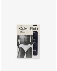 Calvin Klein - Icon Logo-Waistband Pack Of Three Stretch-Cotton Hip Briefs - Lyst
