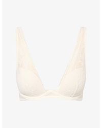 Calvin Klein - Plunge Underwired Stretch-Lace Bra - Lyst