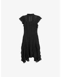 AllSaints - Fleur Asymmetric Woven Mini Dress - Lyst