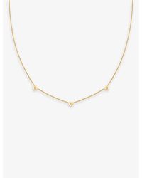 Astrid & Miyu - Heart Charm 18ct Yellow Gold-plated Sterling-silver And Cubic Zirconia Necklace - Lyst