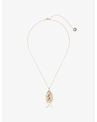 Maje - Beaded Fish Long Brass Necklace - Lyst