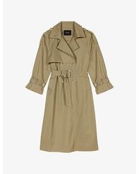 Maje - Double-Breasted Cotton Trench Coat - Lyst