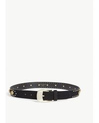 Sandro Chrisly Studded Leather Belt - Black