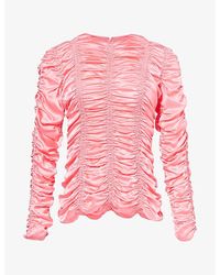 KHAITE - Rory Ruched Silk Top - Lyst