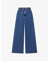 Ro&zo - Wash Wide-Leg Denim Blend Jeans - Lyst