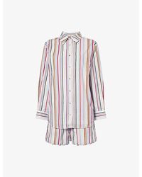 It's 9pm - X Oceanus Jessie Stripe-Print Cotton Pyjama Set - Lyst
