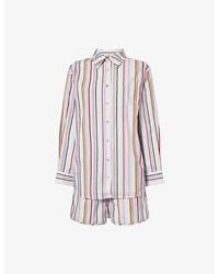 It's 9pm - X Oceanus Jessie Stripe-Print Cotton Pyjama Set - Lyst