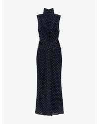 Reiss - Stacey Polka-Dot Sleeveless Woven Maxi Dress - Lyst