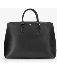 Montblanc - Sartorial Grained-leather Tote Bag - Lyst