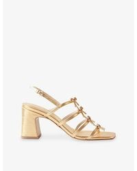 Claudie Pierlot - Bow-Embellished Leather Heeled Sandals - Lyst