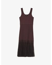 BOSS - Sleeveless Ribbed Knitted Midi Dress - Lyst
