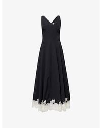 Jonathan Simkhai - Mira Lace-Trim Cotton-Blend Midi Dress - Lyst