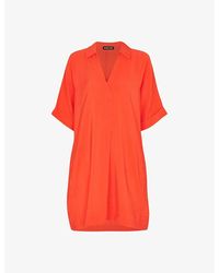 Whistles - Melanie Collared Relaxed-Fit Woven Mini Dress - Lyst