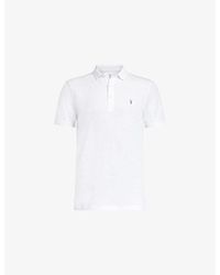 AllSaints - Reform Logo-Embroidered Cotton-Piqué Polo Shirt - Lyst