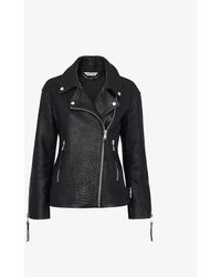 Whistles - Lily Leather Biker Jacket - Lyst