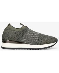 Carvela Kurt Geiger - Janeiro 2 Crystal-embellished Woven Low-top Trainers - Lyst