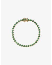 Missoma - Tennis Round 18Ct-Plated Brass And Emerald Bracelet - Lyst
