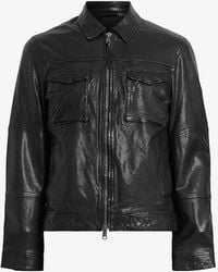 AllSaints - Whilby Patch-pockets Leather Jacket - Lyst