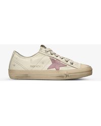 Golden Goose - V-star Star-patch Suede And Leather Low-top Trainers - Lyst