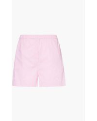 Sporty & Rich - Eden Stripe-print Cotton-poplin Shorts X - Lyst