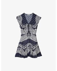 Sandro - Bandana-Print Woven Mini Dress - Lyst