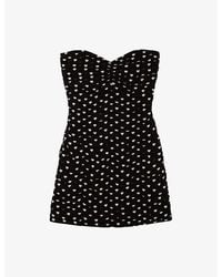 The Kooples - Heart-Print Strapless Woven Mini Dress - Lyst
