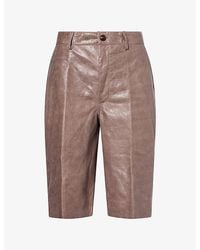 Rick Owens - Leather Work Shorts - Lyst
