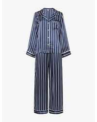 Eberjey - Inez Printed Silk Long Pyjama Set - Lyst
