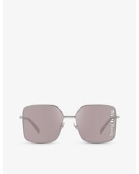 Miu Miu - Mu 51ys Square-frame Metal Sunglasses - Lyst