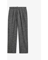 Ted Baker - Kensey Belted Straight-leg Wool-blend Trousers - Lyst
