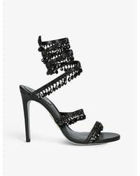 Rene Caovilla - Chandelier 105 Crystal-Embellished Leather Heeled Courts - Lyst