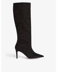 LK Bennett - Astrid Pointed-Toe Suede Heeled Knee-High Boots - Lyst