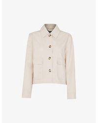 Whistles - Marie Boxy-fit Button-up Cotton Jacket - Lyst