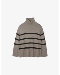 The White Company - Breton-Stripe Oversized-Fit Wool And Cotton-Blend Jumper - Lyst