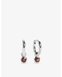 Monica Vinader - January Birthstone Sterling- And Garnet Huggie Earrings - Lyst