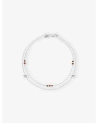 Astrid & Miyu - Starfish Double Chain-Plated Sterling- And Cubic Zirconia Bracelet - Lyst