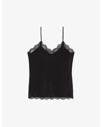 The Kooples - Lace-Embroidered Relaxed-Fit Silk Top - Lyst