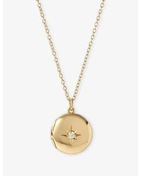 Astley Clarke - Biography Midi 18Ct- Plated Sterling- Locket Necklace - Lyst