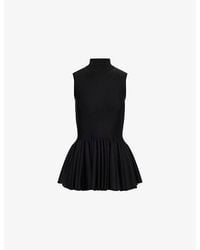 Alaïa - Godet Pleated Knitted Top - Lyst