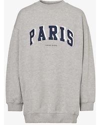 Anine Bing - Tyler Paris-print Cotton-blend Sweatshirt - Lyst