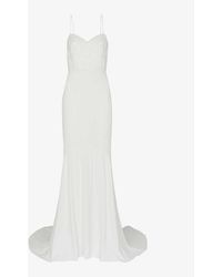 Whistles - Sylvie Embroidered Lace And Crepe Wedding Dress - Lyst