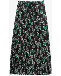 IKKS - Floral-print Pleated Woven Maxi Skirt - Lyst