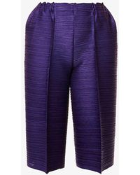 Pleats Please Issey Miyake - Bounce Pleated Wide-leg Mid-rise Knitted Trousers - Lyst