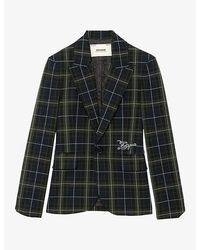 Zadig & Voltaire - Vavy Relaxed-Fit Tartan Stretch-Woven Blazer - Lyst