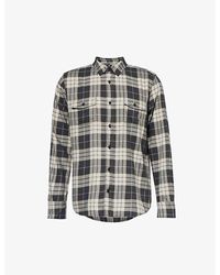 PAIGE - Everett Checked Cotton-blend Shirt - Lyst