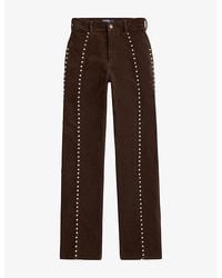 Polo Ralph Lauren - Studded Tapered-Leg Corduroy Trousers - Lyst