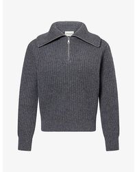 Weekend by Maxmara - Ribbed 1/2 Zip Wool Jumper - Lyst